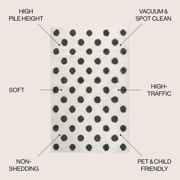 Pere Modern Charcoal Dot Shag Area Rug